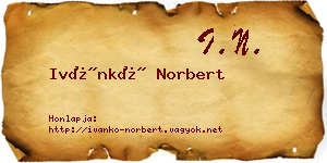 Ivánkó Norbert névjegykártya